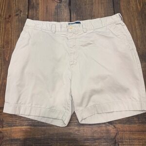 Polo by Ralph Lauren Prospect Shorts Mens Size 42 Beige Cotton Casual flat front